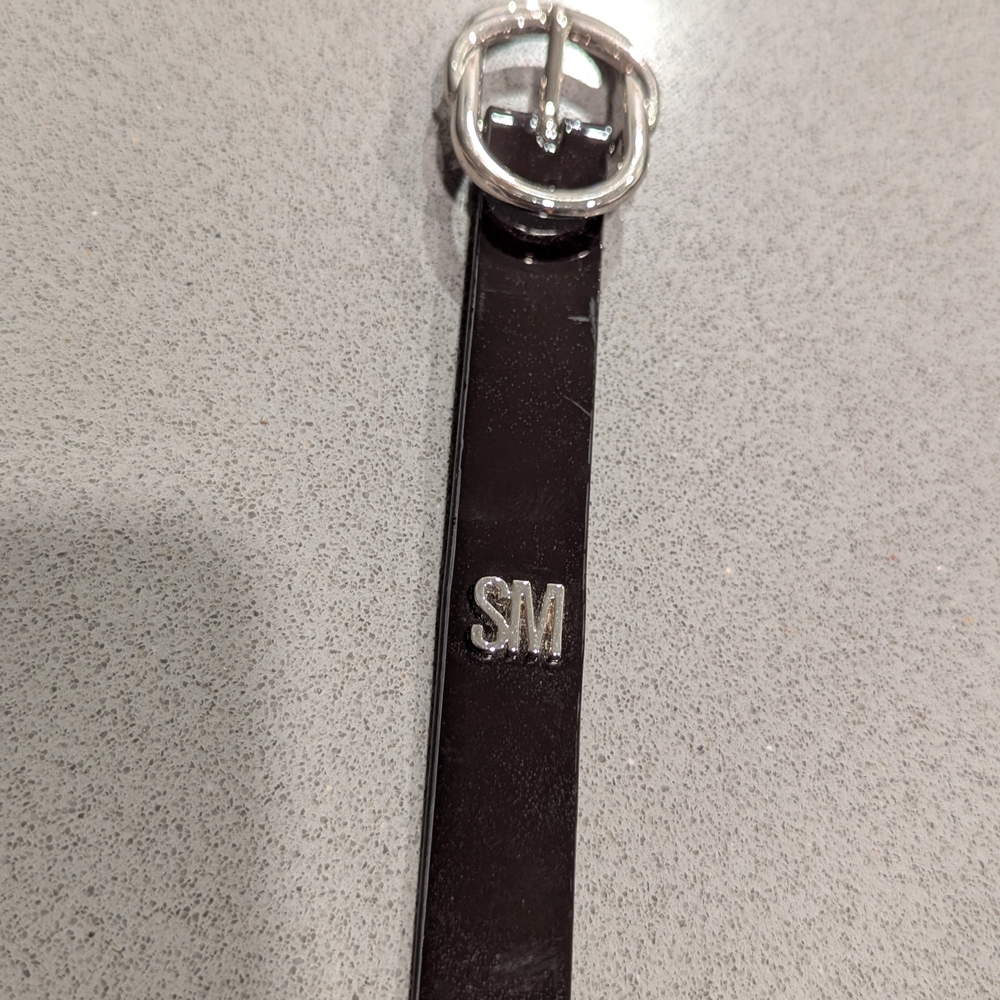 Steve Madden Black Belt with Silver Buckle